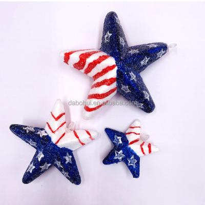 China DIY Popular Independence Day Amazon American Flag Christmas Polyfoam Hot Selling Hand Painted Star for sale