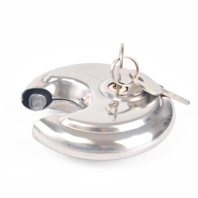 China New Product Durable Custom Solid Color 90mm Fine Workmanship Stainless Steel Round Cake Padlock for sale