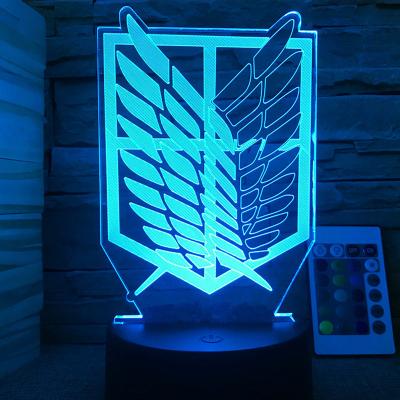 China Modern Simplicity 3D Night Light Attack On Black Giant Touch Colorful USB Lamp Bedside Series Lamp for sale