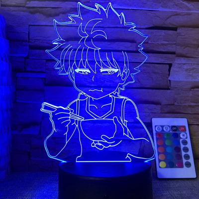 China Creative Simplicity USB Gift Light New Qiya Hunter 3d Night Light Modern Full Time Colorful Touch Remote Control Bedroom for sale