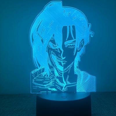 China Modern Simplicity 3D Night Light Attack On The Giant Soldier Black Touch 7 Colors Creative Gift LED Desk Lamp for sale