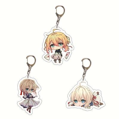 China Violet Evergarden Acrylic Keychain Personality unisex pendant device new for sale