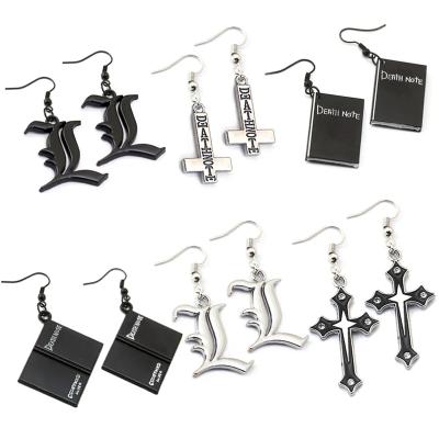 China Anime L Black Book Fashion Collection Death Note Earrings Earring For Women Men Gift Accessories Keychains Jewelry Key Chain for sale