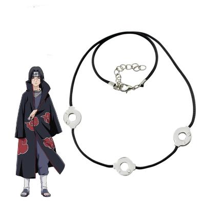 China FASHIONABLE Japanese Cartoon Jewelry Akatsuki Accessories Classic Anime Cosplay Itachied Round Rope Necklace Men's Gift Chain Wholesale for sale