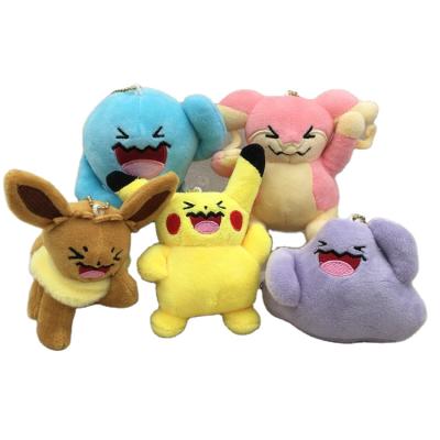 China High Quality Plush Toy 5pcs/set 10Cm Anime Pet Model Toy Gifts Push-Mon Pika Charmander Snorlax Eevee Dangling Family Figures Decoration Gift for sale