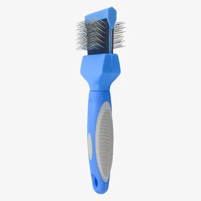 China New Sustainable Pet Double Sided Stabilized Pet Soft Grooming Comb Cleaning Hair Dog Comb Feeds for sale