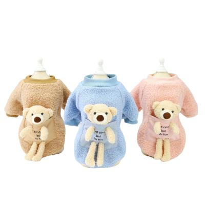 China Cute stocked cartoon dog puppies in winter apparel dog clothes for sale