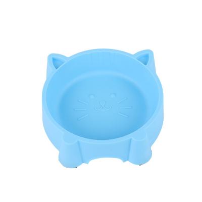 China Viable Pet Supplies Amazon New Cat Face Pet Bowls Plastic Cat Bowls Non-slip Pet Bowls Wholesale for sale