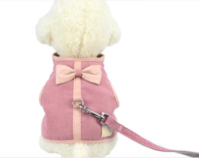 China Korean Version Bow Dog Harness Vest Pet Leash New Viable High Quality Luxurious Adjustable Pet Supplies for sale