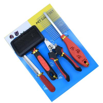 China Sustainable Pet Supplies Set Grooming Nail File Comb Set Pet Supplies Factory Outlet for sale