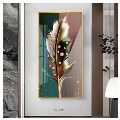 China Modern Hot Selling Custom Feather Diamond Painting Wall Paintings For Living Room Framed for sale