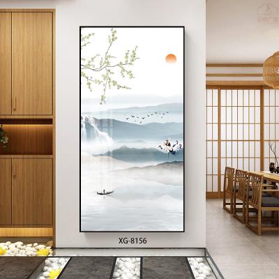 China Small Size Modern Crystal Porcelain Home Decor Landscape Oil Paintings With Alloy Frame for sale