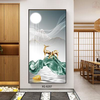 China Factory Price Modern Crystal Porcelain Painting Animal Wall Glass Print Art With Resin For Wall Decor Home for sale