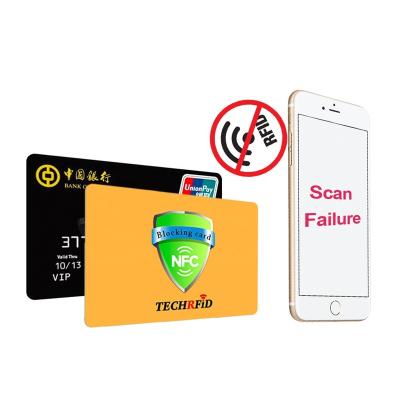 China PVC Printer Double Side Luxury Credit Card Protector Blocker 13.56Mhz RFID Blocker 13.56Mhz RFID Anti-theft Signal Blocking Chip Card for sale