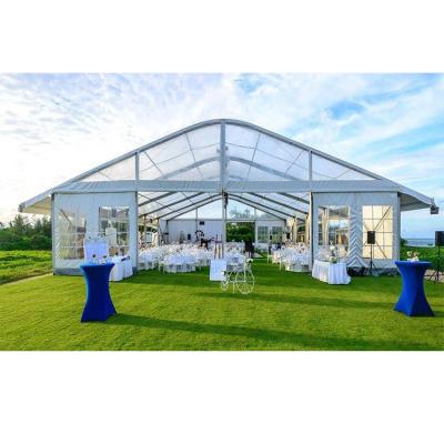 China Events Event Trade Show Aluminum Curve Wedding Tent With Glass Wall for sale