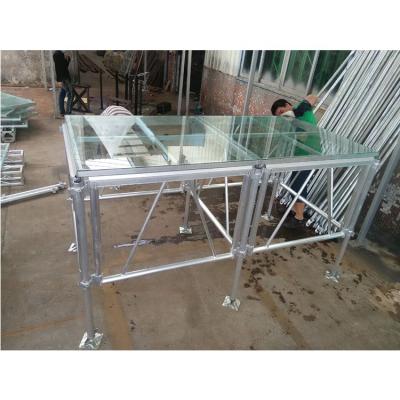 China Performance Pool Wedding Stage Glass Transparent Aluminum Stage For Sale for sale