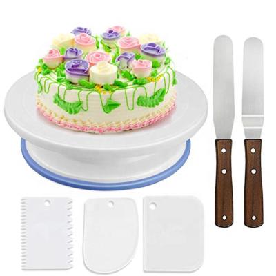 China Sustainable Cake Decorating Plastic Rack 6 Pcs Cake Turntable Set, 11-Inch Round, Cake Decorating Tools for sale