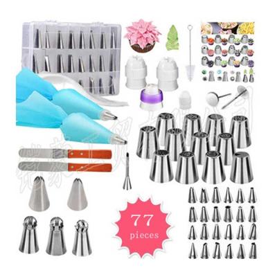 China Disposable 77 Pcs Baking Pastry Cake Tools Accessories Cake Decorating Supplies Kit Set for sale