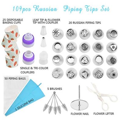 China Viable Russian Piping Tips Cake Decorating Beak Icing Spouts Bake Flower Beaks Cake Decorating Tips Russian Icing Tips for sale