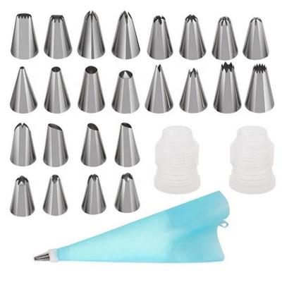 China 32pcs Food Grade Disposable Stainless Steel Nozzles Set Cake Decorating Set Tool Piping Tips for sale