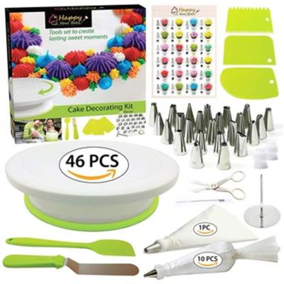 China 46 Pcs Viable Cake Decorating Table Set Cake Turntable Plastic Baking Homemade Cake DIY Tools for sale