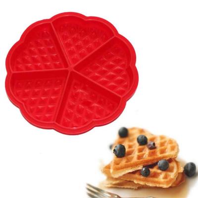 China Disposable 5 Cavity Waffle Chocolate Silicone Baking Pan Cake Mold Bubble for sale