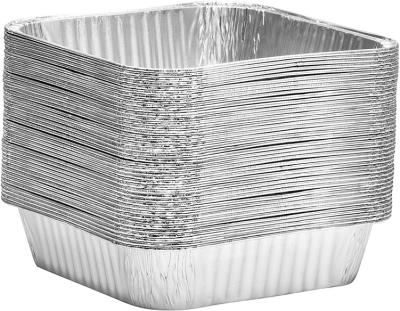 China Baking 20 count 8 inch square disposable aluminum cake pans foil pans perfect for baking cakes, roasting, homemade breads for sale