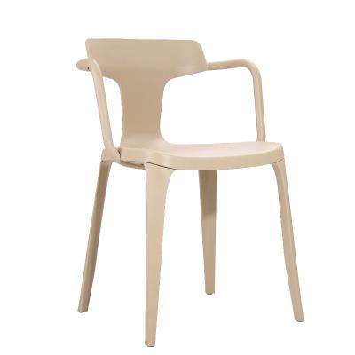 China New 2021 Modern Hot Sale KD Chair Plastic Chair With Armrest Dining Chair, for sale