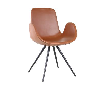 China High Quality Commercial Modern Leather Covered Simple Design Armrest Office Chair With Foam for sale