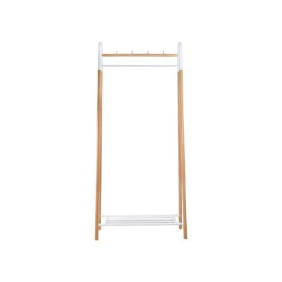 China Modern Luxury White Wooden Stading Metal Display Coat Rack PP Metal Rack Stand for sale