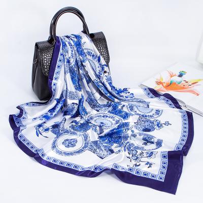 China Trendy Summer Fashion Luxury Ladies Beach Scarf Hijab Shawls And Wraps Silk Scarf Female Bandana for sale