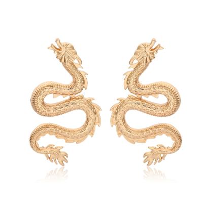 China Fashion 2021 Fashion China Women Luxury Dragon Statement Earrings Gold Sliver Earrings In Handmade Stud Earrings Gifts For Women for sale