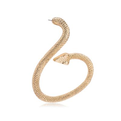 China Fashion Fashion New Fashion Punk Snake Shape Hip Hop Gold Silver Color Metal Plated Stud Cuff Earrings For Women Girls Jewelry for sale