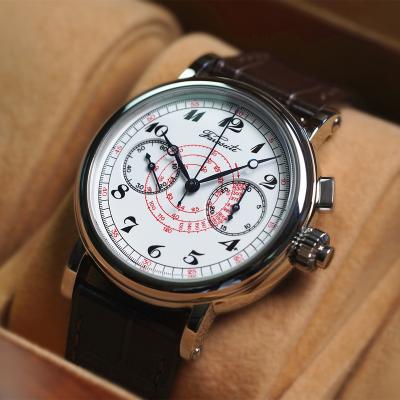 China Hot Mechanical Watch Men Replica FARASUTE Archimedes Chronograph 2021 Stainless Steel Tachymeter ST19 Movement Retro Leather Manual Watch for sale