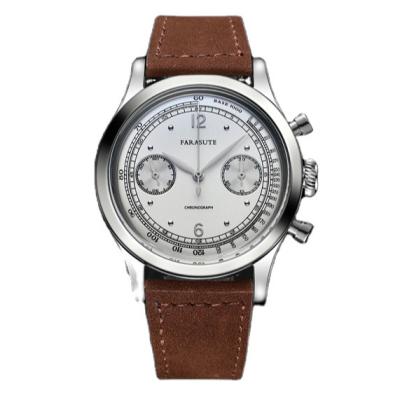 China FARASUTE Day/Date Leather Stainless Steel Mens Hand Wrist Watch Chronograph Fashion Design Logo Luxury Wrist Mechanical Watches Custom Made for sale