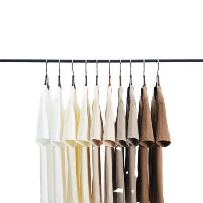 China Breathable 250G Cotton Solid Color Round Neck Sleeve May Khaki Custom T Shirt Men Women Short T-Shirt for sale