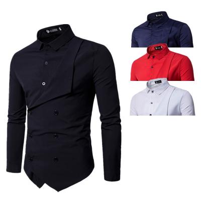 China Anti-pilling High Quality Custom Sesigns 4 Color Long Sleeve Turn-Down Collar Shirt For Men for sale