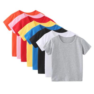 China QUICK DRY Children's T-shirt Summer Pure White Short Sleeve Thin Section Children's T-shirt half-wrapped neck round neck custom for sale