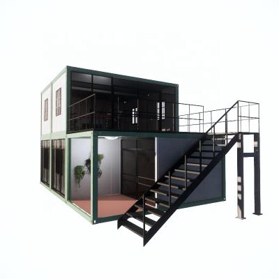 China Parking Lot Flat Pack Container House Prefab House Glass Shipping Container House 40 Feet for sale