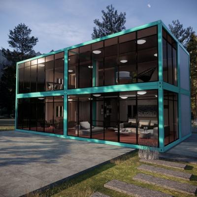 China Modern Steel Prefab Homes 4 Bedrooms Flat Pack Low Cost Luxury Cheap Tiny House For Sale for sale