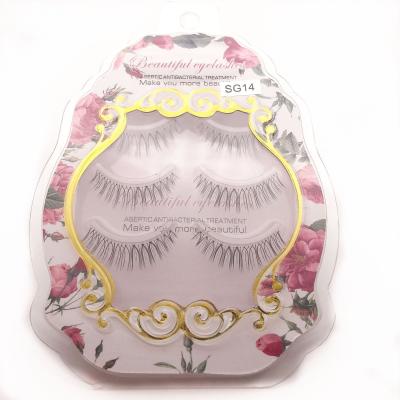 China Hot Selling Tapered Tapered Hand Look Feeling Natural Curling Tapered Strip False Eyelashes SG14 for sale