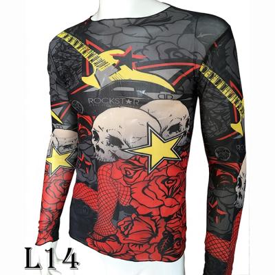 China Viable Custom Long Sleeve Skin Tattoo T-Shirts Tattoos Nylon T-Shirt With Tattoo Sleeves Wholesale for sale