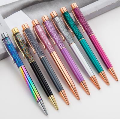 China office & Pen Pen Crystal Metal Ball Pen Quicksand Pen Private Label School Advertising Gift for sale