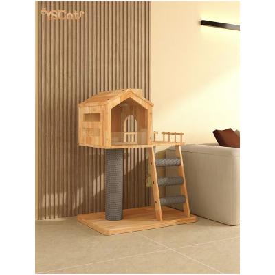 China High Quality Viable 4 in 1 Eco Friendly Wooden Sisal Cat House for sale