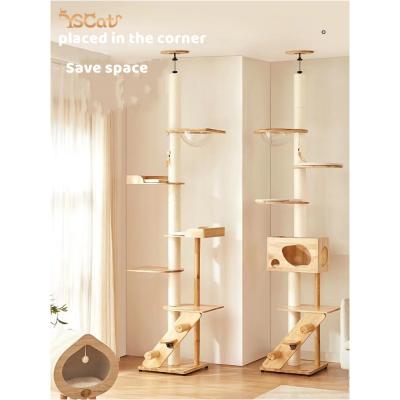 China Best Selling Cute Viable Cat Tree Cloud Cat Climber With Hanging Toy for sale