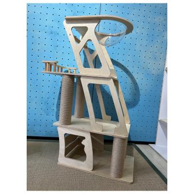 China Various Litter Sustainable Promotional Cat Tower New Product Multi Level Multi Level Wooden Cat House for sale