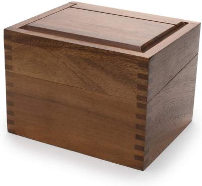 China Europe Wooden Recipe Box With Divider Tabs 2 Compartment for sale