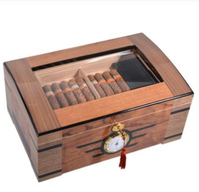 China Europe Customized Solid Wood Humidor Cigar Box OEM With Window Cigar Humidor Box for sale