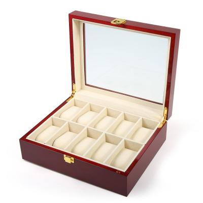 China Wholesale OEM ODM Handmade Customized Solid Wood Watch Box Organizer With Glass Display Laser Top Custom Watch Box for sale