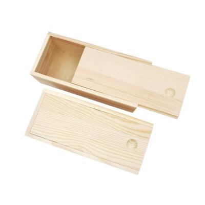 China 2 Pack Handmade Custom Wooden Box With Slip Lid Unfinished Natural Wooden Storage Box for sale